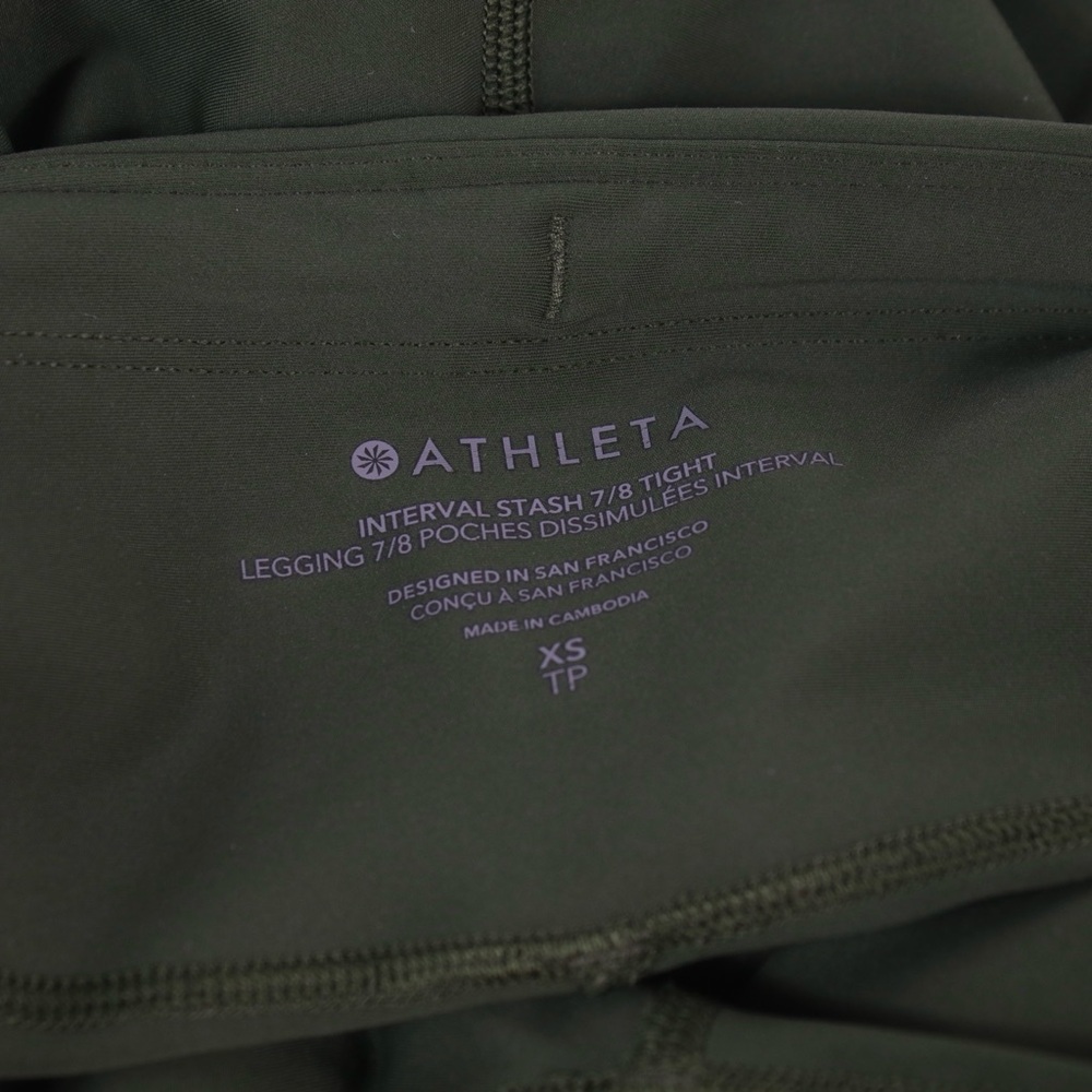 Athleta Green Interval Stash 7/8 Tight Leggings Womens Size XS - Picture 4 of 6